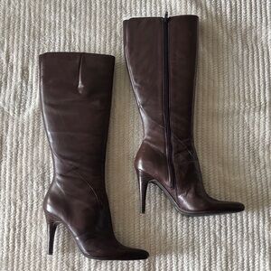 Nine West Dark Brown Heeled Boots